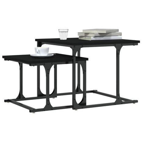 2-delige Salontafelset bewerkt hout zwart 8721012123755 3