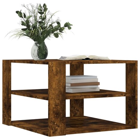Salontafel 59,5x59,5x40 cm bewerkt hout gerookt eikenkleurig 8720845434908 3