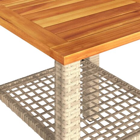 Tuintafel 40x40x42 cm poly rattan en acaciahout beige 8721012308015 8