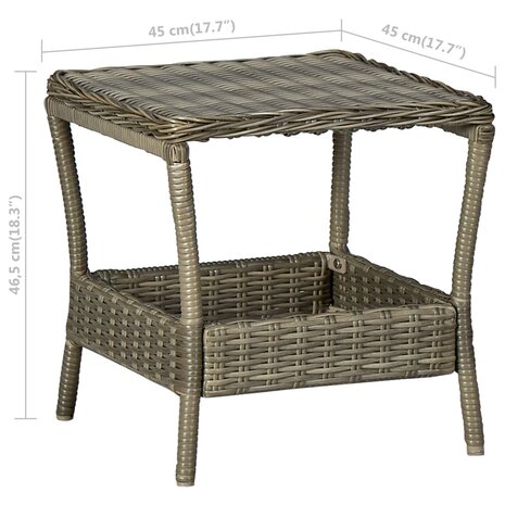 Tuintafel 45x45x46,5 cm poly rattan bruin 8720286156162 5