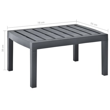 Tuintafel 78x55x38 cm kunststof antracietkleurig 8719883859989 5