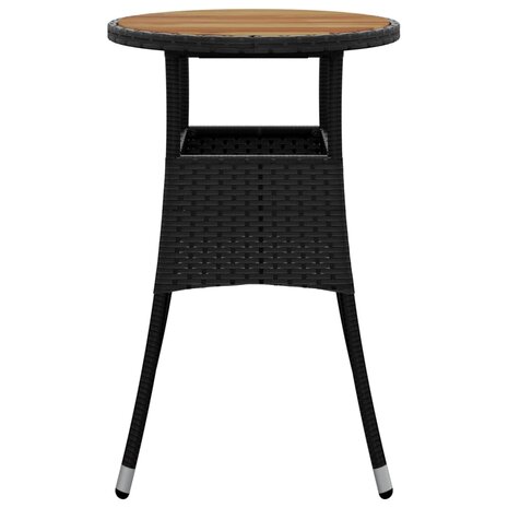 Tuintafel Ø60x75 cm acaciahout en poly rattan zwart 8720286089798 3