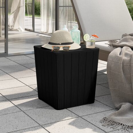 Tuintafel met afneembaar deksel polypropeen zwart 8720845789473 1
