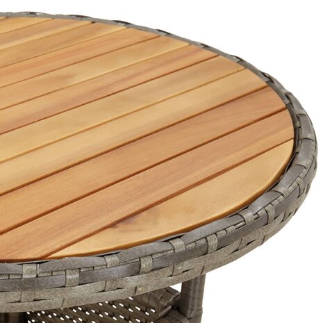 Tuintafel Ø60x75 cm acaciahout en poly rattan grijs 8720286089804 5