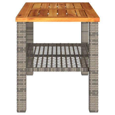 Tuintafel 70x38x42 cm poly rattan en acaciahout grijs 8721012308077 5