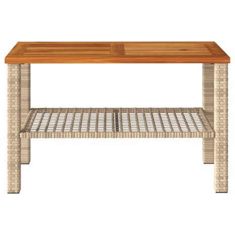 Tuintafel 70x38x42 cm poly rattan en acaciahout beige 8721012308084 4