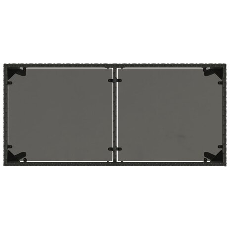 Tuintafel met glazen blad 115x54x74 cm poly rattan zwart 8721012236462 7