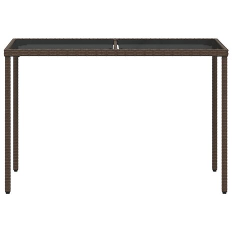 Tuintafel met glazen blad 115x54x74 cm poly rattan bruin 8721012236486 4