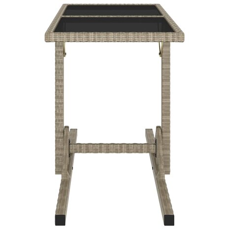 Tuintafel 110x53x72 cm glas en poly rattan beige 8719883755403 3