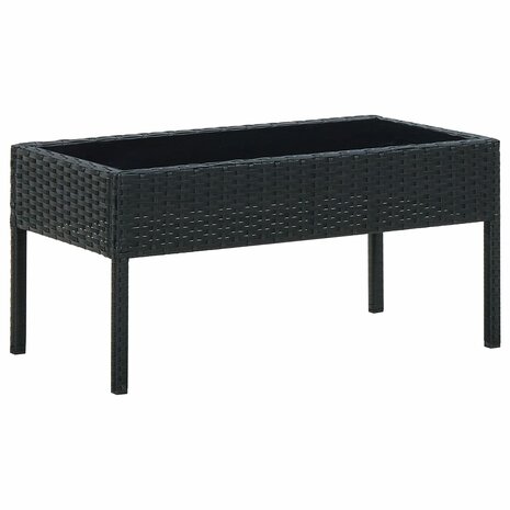 Tuintafel 75x40x37 cm poly rattan zwart 8719883855882 1