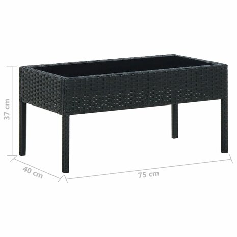 Tuintafel 75x40x37 cm poly rattan zwart 8719883855882 5