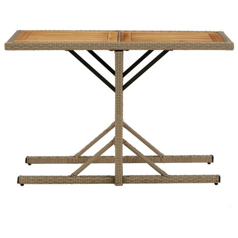 Tuintafel massief acaciahout en poly rattan beige 8720286667217 2