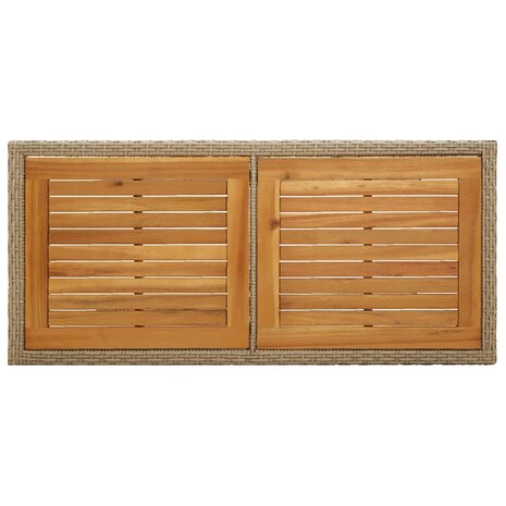 Tuintafel massief acaciahout en poly rattan beige 8720286667217 4