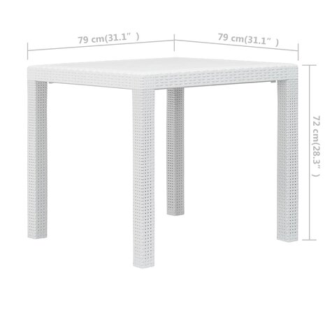 Tuintafel 79x79x72 cm rattan-look kunststof wit 8719883552590 5
