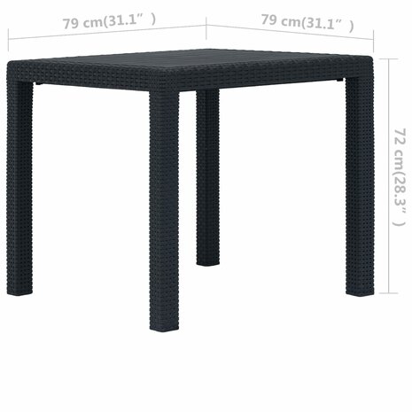 Tuintafel 79x79x72 cm rattan-look kunststof antraciet 8719883552606 5