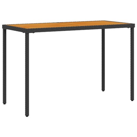 Tuintafel met acaciahouten blad 115x54x74 cm poly rattan zwart 8721012236516 2