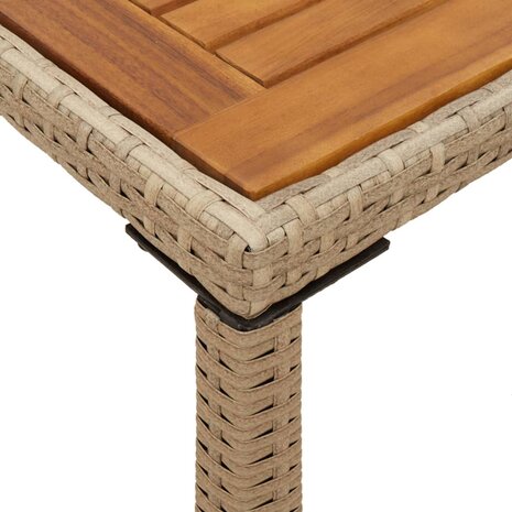 Tuintafel met acaciahouten blad 115x54x74 cm poly rattan beige 8721012236523 8