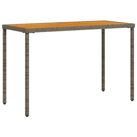 Tuintafel met acaciahouten blad 115x54x74 cm poly rattan grijs 8721012236509 2