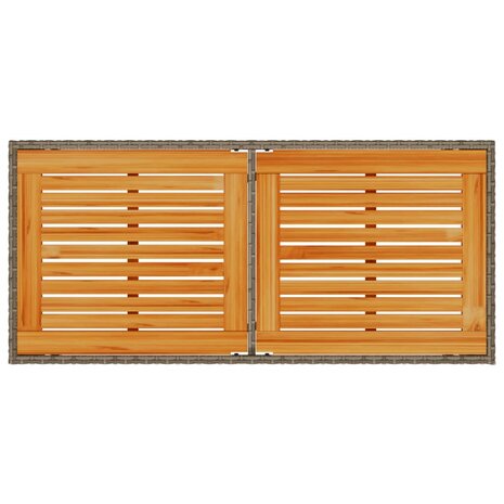 Tuintafel met acaciahouten blad 115x54x74 cm poly rattan grijs 8721012236509 7