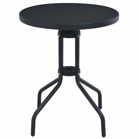Tuintafel 80 cm staal en glas zwart 8719883759128 2