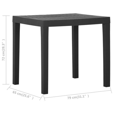 Tuintafel 79x65x72 cm kunststof grijs 8720286314661 5