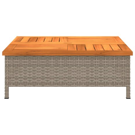 Tuintafel 70x70x25 cm poly rattan en acaciahout grijs 8721102642494 5