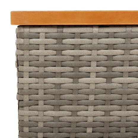 Tuintafel 70x70x25 cm poly rattan en acaciahout grijs 8721102642494 8