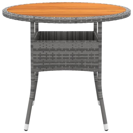 Tuintafel Ø80x75 cm acaciahout en poly rattan grijs 8720286089866 2