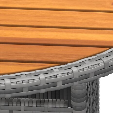 Tuintafel Ø80x75 cm acaciahout en poly rattan grijs 8720286089866 3