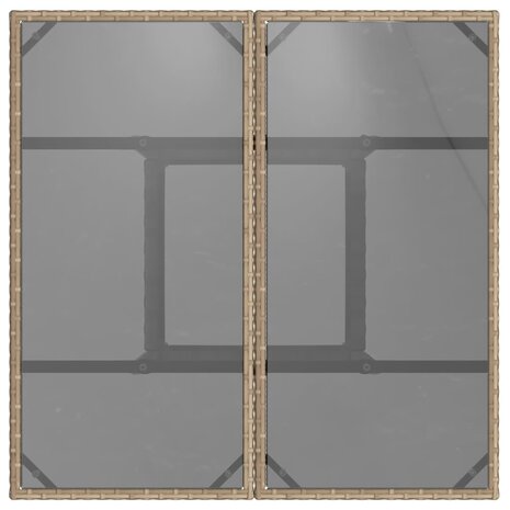 Tuintafel met glazen blad 80x80x75 cm poly rattan beige 8721012264496 7