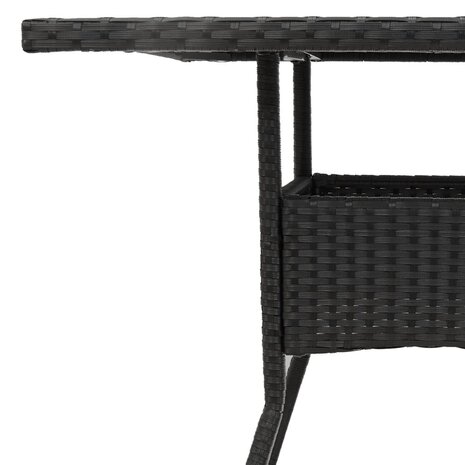 Tuintafel met acaciahouten blad 80x80x75 cm poly rattan zwart 8721012264458 9