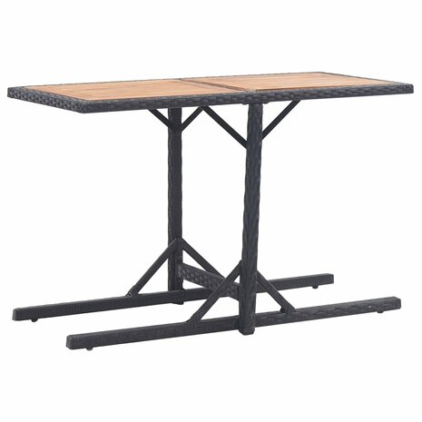 Tuintafel massief acaciahout en poly rattan zwart 8719883755427 1