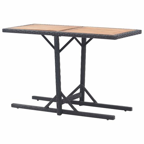 Tuintafel massief acaciahout en poly rattan zwart 8719883755427 4