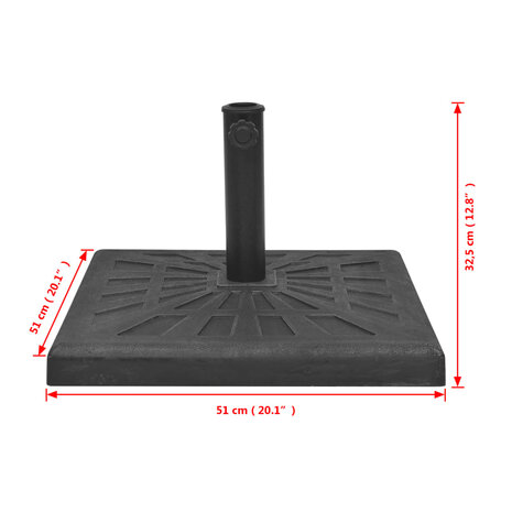 Parasolvoet vierkant 19 kg hars zwart 8718475575658 9