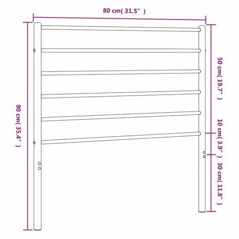 Hoofdbord metaal wit 75 cm 8720845788308 7