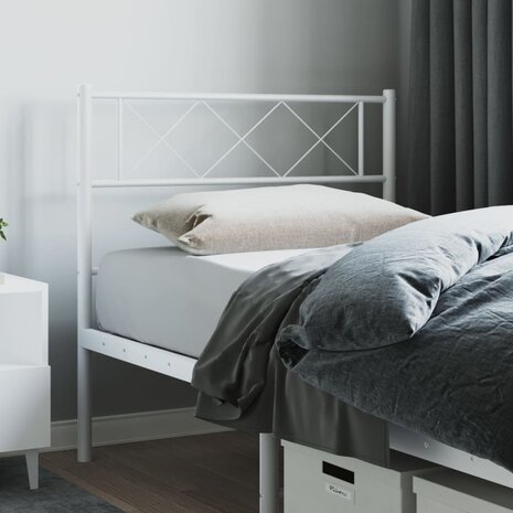 Hoofdbord 100 cm metaal wit 8721012191341 1