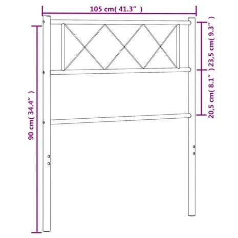 Hoofdbord 100 cm metaal wit 8721012191341 6
