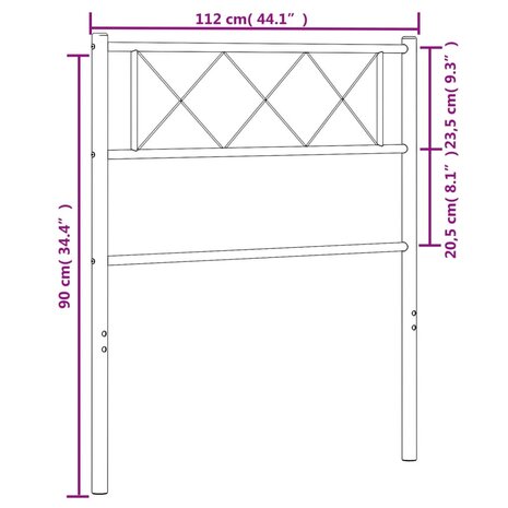 Hoofdbord 107 cm metaal wit 8721012191358 6