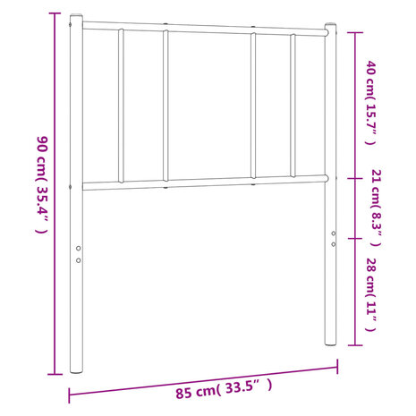 Hoofdbord metaal zwart 80 cm 8720845788803 7