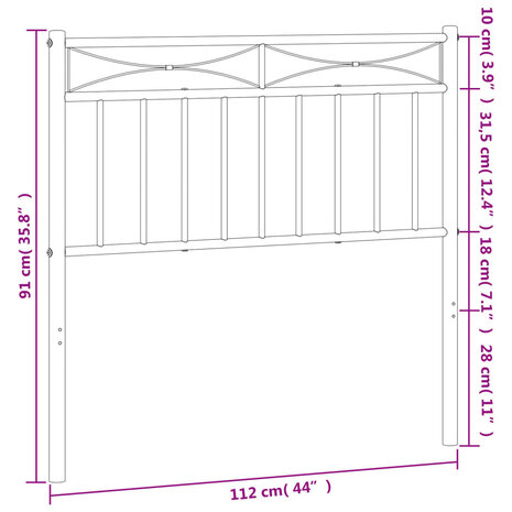 Hoofdbord 107 cm metaal wit 8721012210790 6