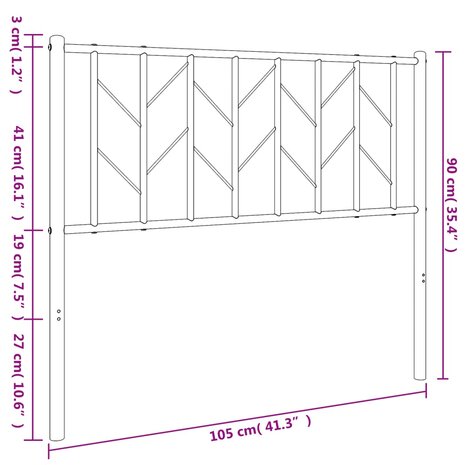 Hoofdbord 100 cm metaal wit 8721012250482 7
