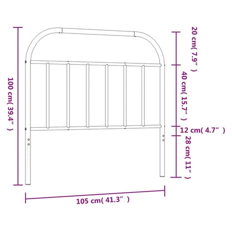 Hoofdbord metaal wit 100 cm 8720845884932 7