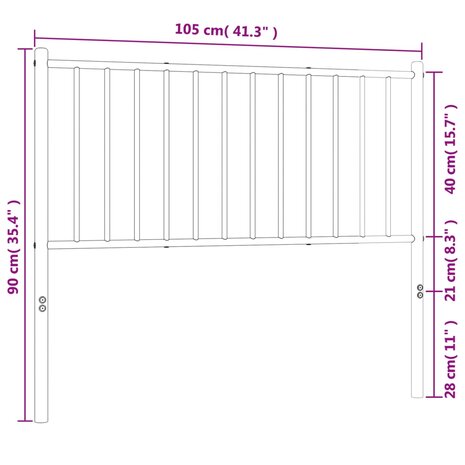 Hoofdbord metaal wit 100 cm 8720845722029 7