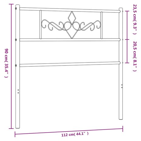 Hoofdbord 107 cm metaal wit 8721012048034 7