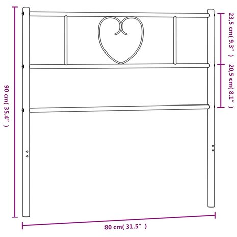 Hoofdbord 75 cm metaal wit 8721012048973 7