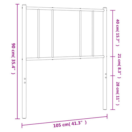 Hoofdbord metaal zwart 100 cm 8720845788827 7