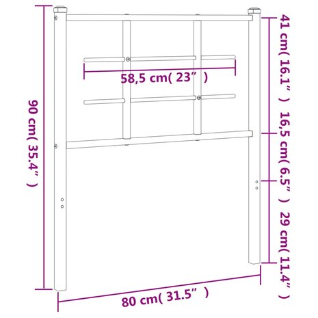 Hoofdbord 75 cm metaal wit 8721012304352 6