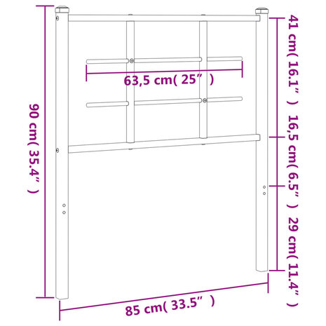 Hoofdbord 80 cm metaal wit 8721012304369 6