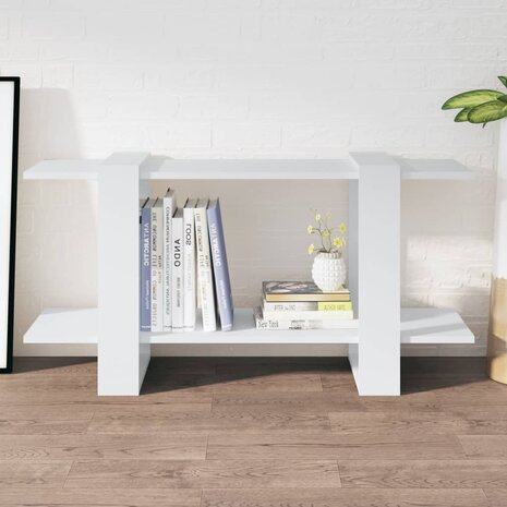 Boekenkast 100x30x51 cm bewerkt hout wit 8720286842669 1