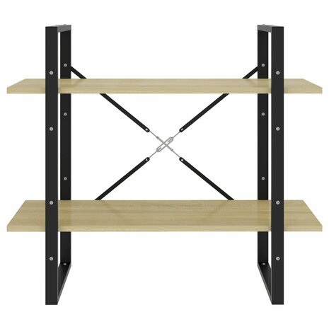 Boekenkast met 2 schappen 80x30x70 cm spaanplaat sonoma eiken 8720286567401 4